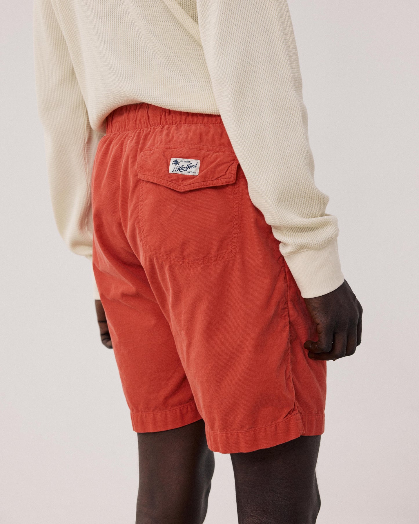 Men's Red Corduroy Shorts Jog BF57109-83