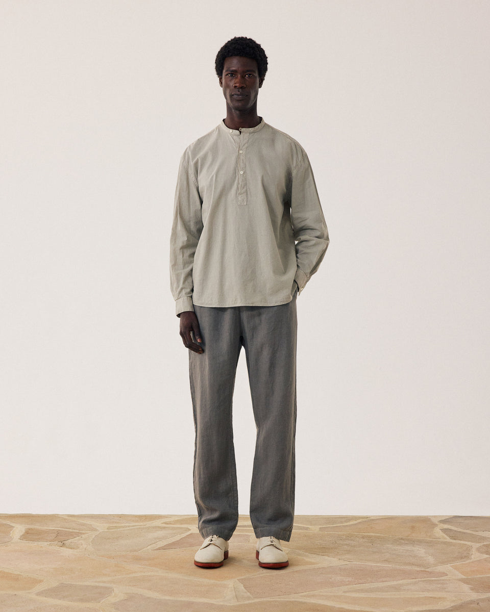 Pantalon Homme en Lin Vert Militaire Joggy - Image 3