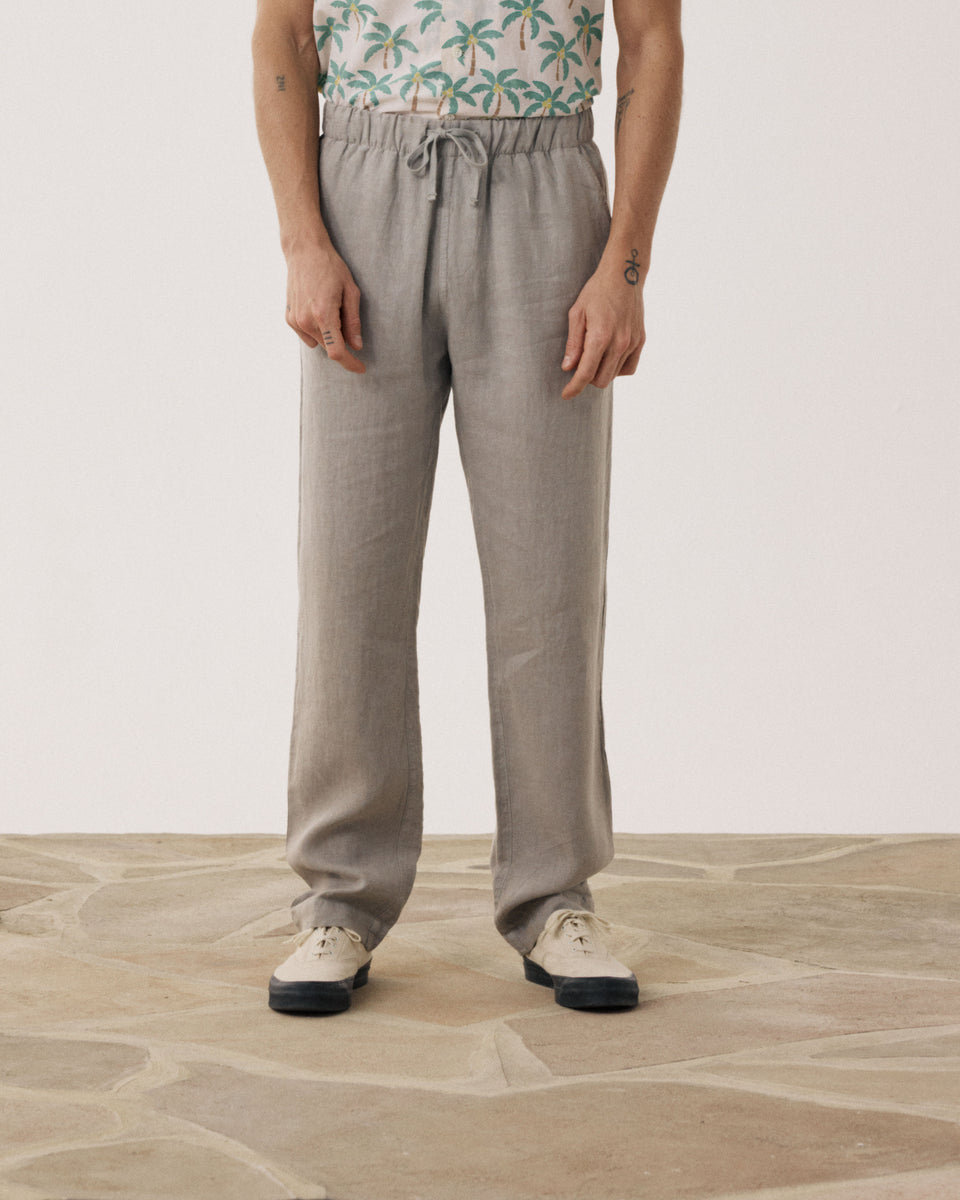 Pantalones Hombre en Lino Joggy Verde Salvia - Image alternative