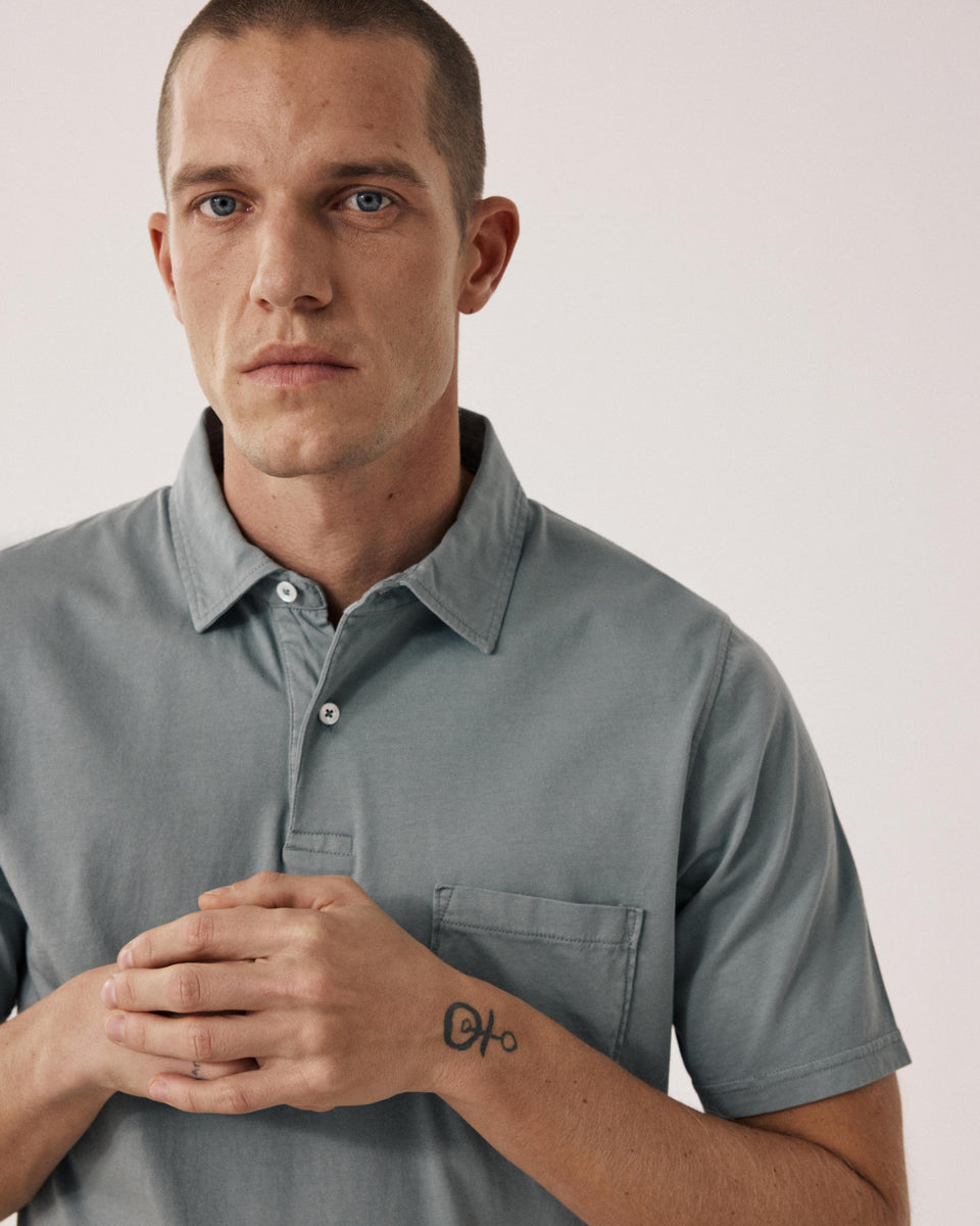 Polo Homme en Jersey de Coton Vert Militaire - Image 3