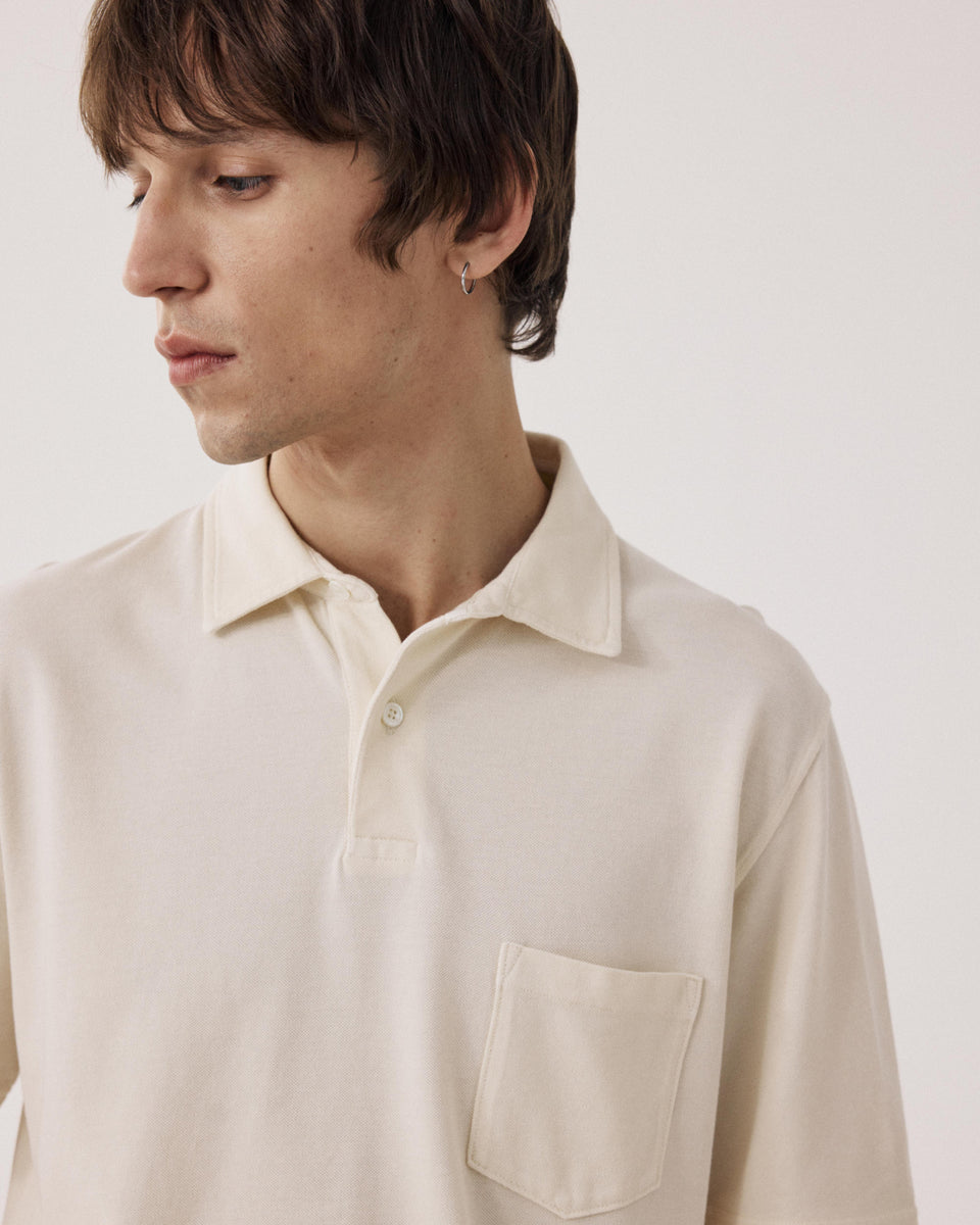 Polo Homme en Coton Piqué Vanille - Image 3
