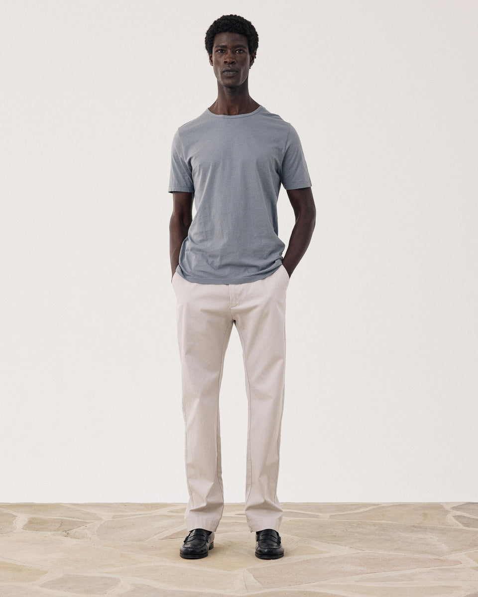 T-shirt Homme en Jersey de Coton Léger Gris Light Crew - Image alternative