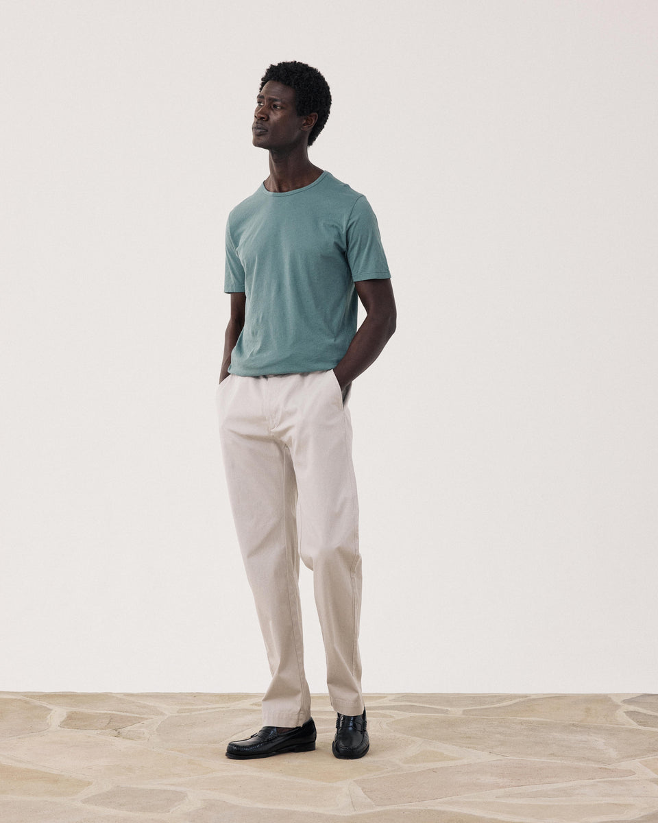 Light Crew Men's Cactus Green Lightweight Cotton Jersey T-shirt - Image alternative