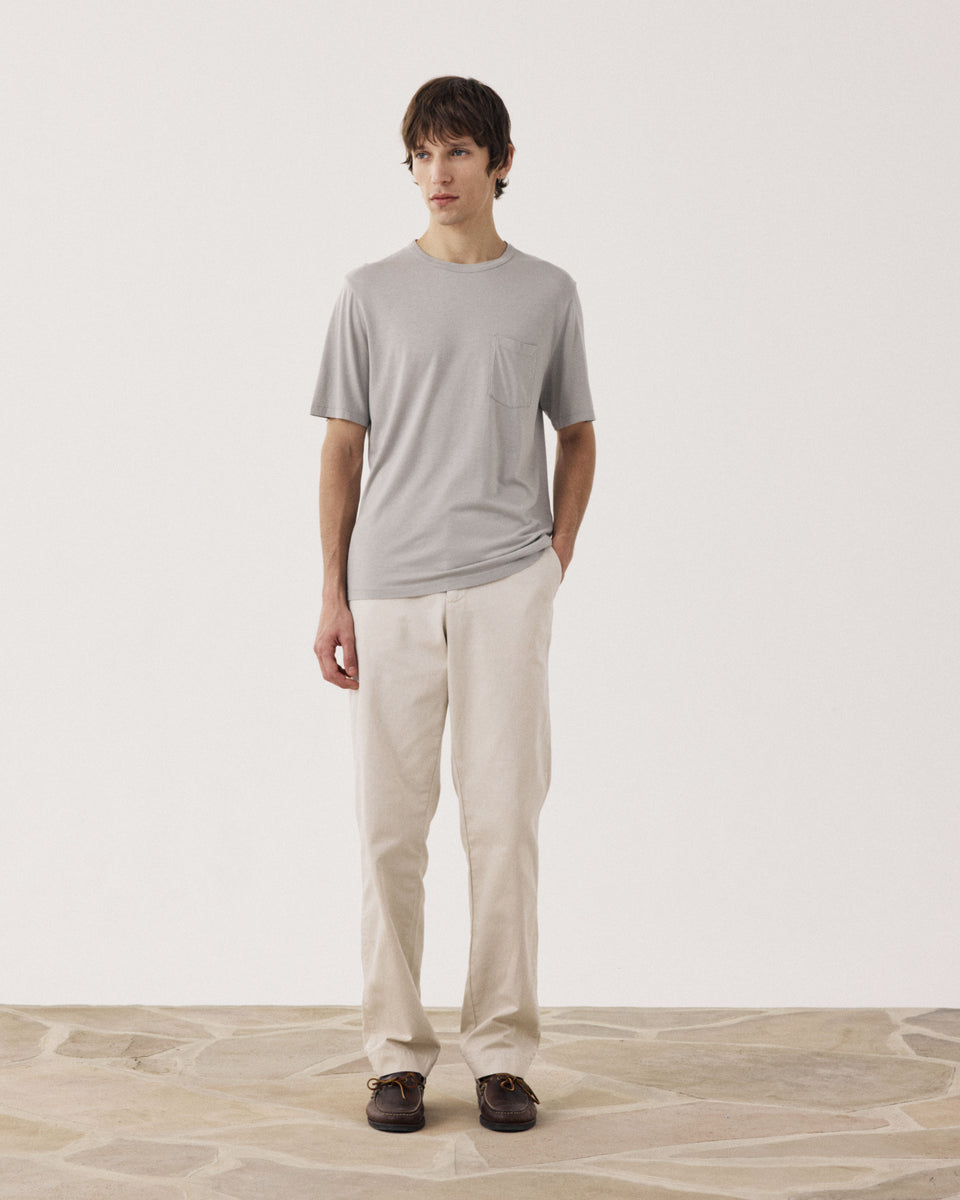 Camiseta en Lyocell & Algodón Verde Salvia para Hombre - Image alternative