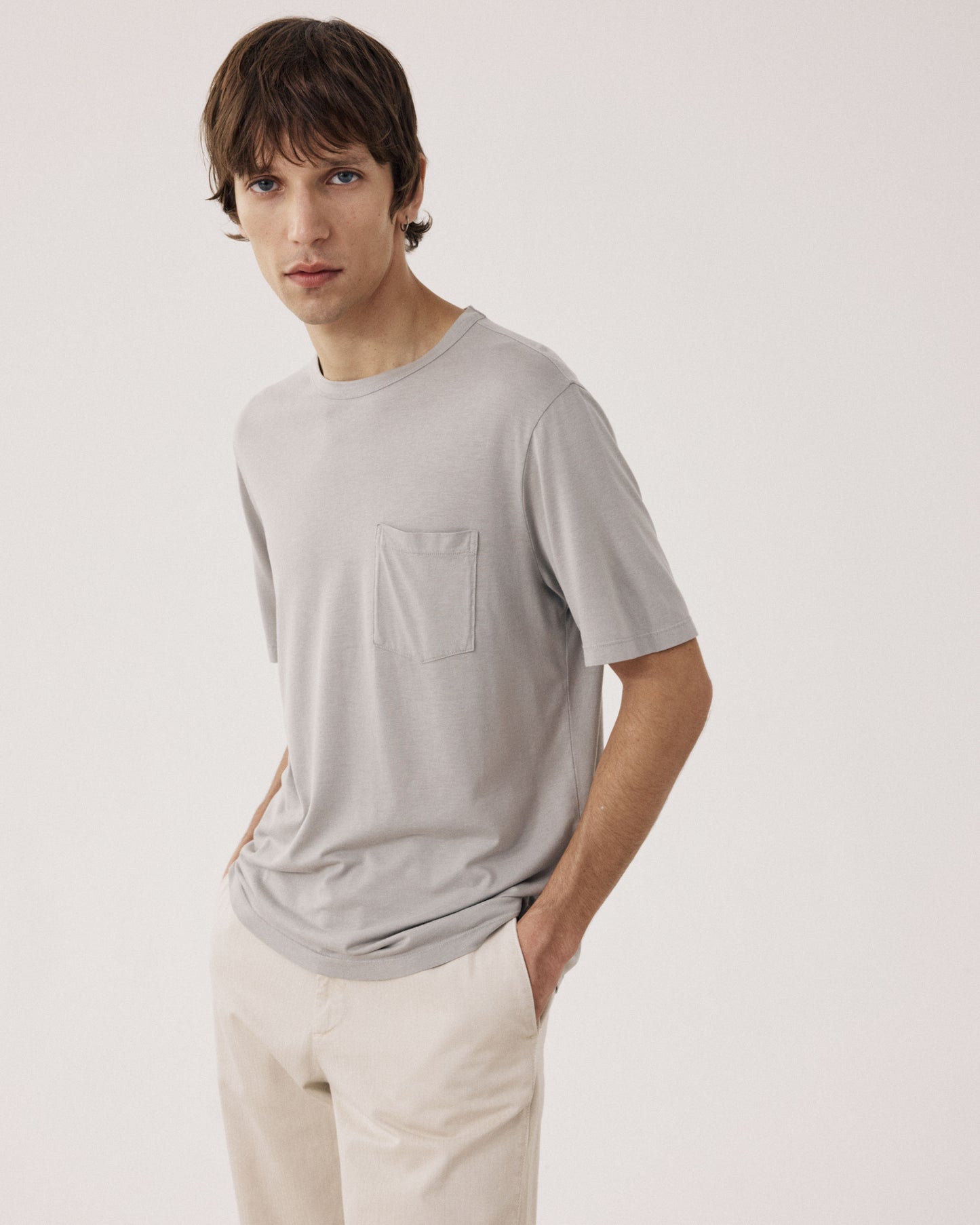 Men's Lyocell & Cotton Jersey T-Shirt Sage Green BF76305-08