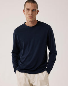 Men's Lyocell & Cotton Jersey T-shirt in Midnight Blue BF77305-03