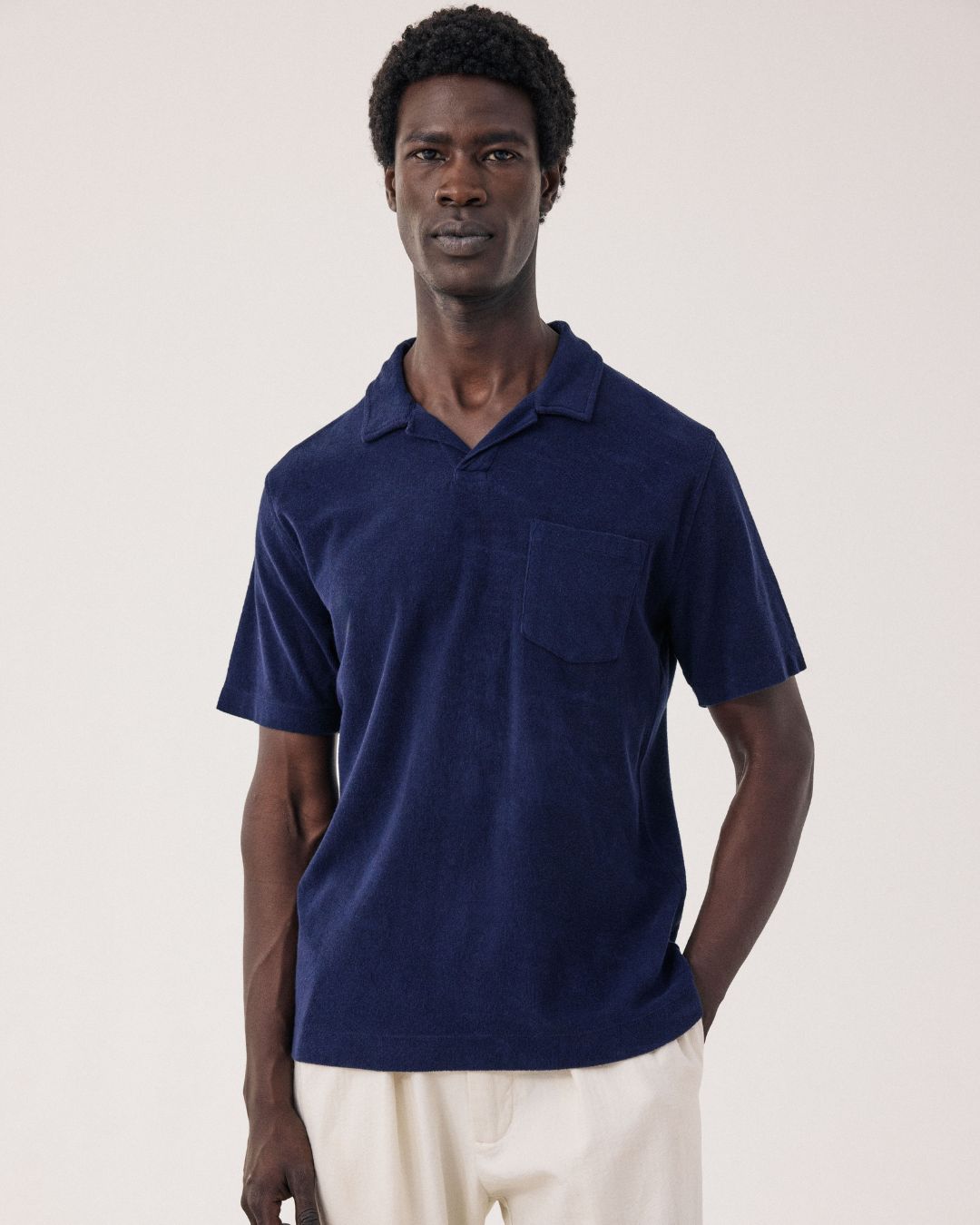Men's Navy Blue Terry Polo BF81306-03 - Men's Polo - Hartford