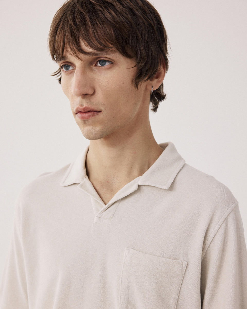 Polo Homme en Eponge Beige Éponge - Image 3