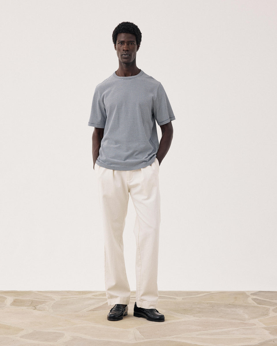 Maglietta Uomo Maglia Marina & bianco Crew - Image alternative