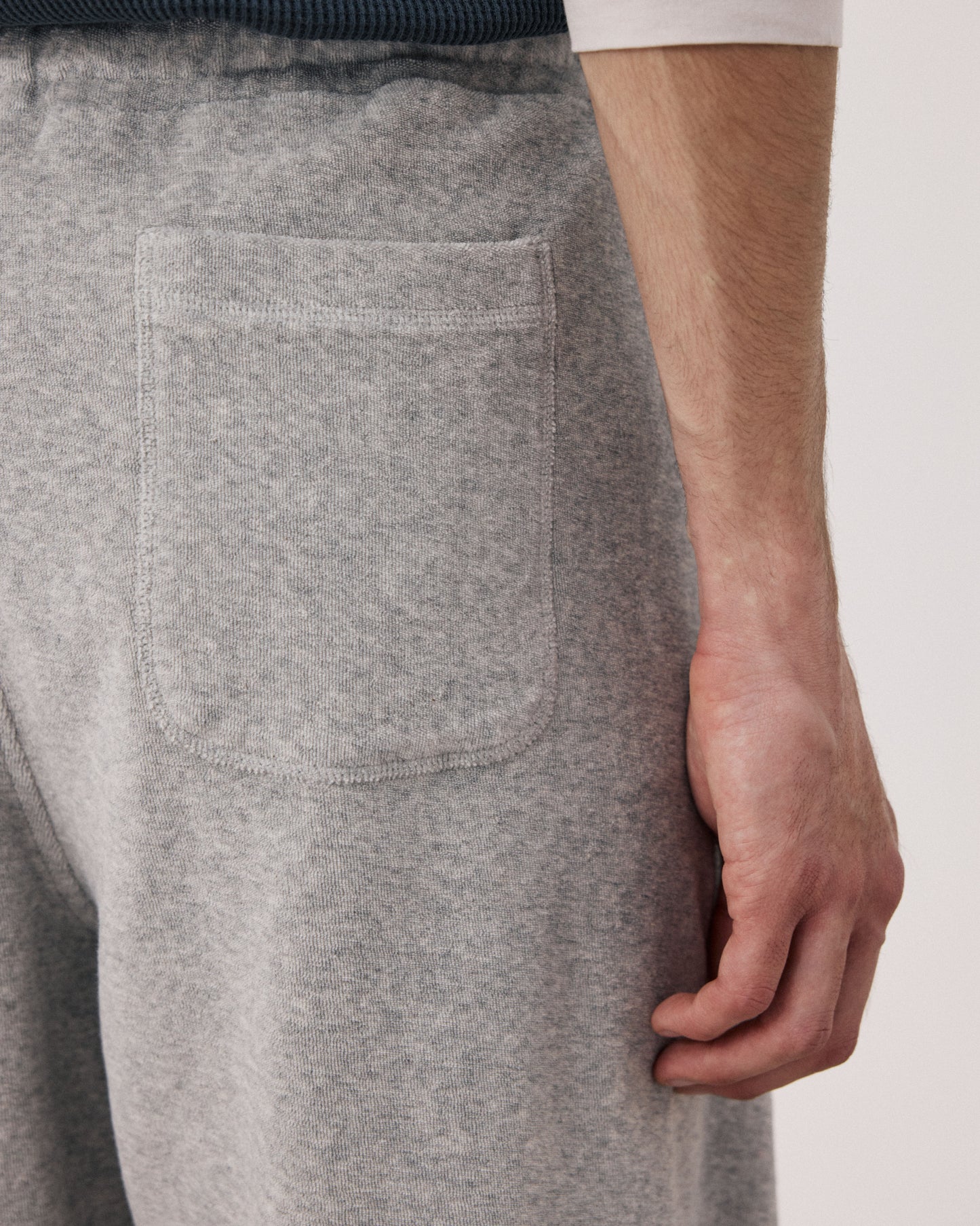 Short Homme en Eponge Gris Chiné Bouclette BF98311-01