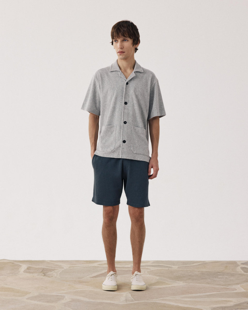 Men's Mottled Grey Terry Shirt - Image alternative