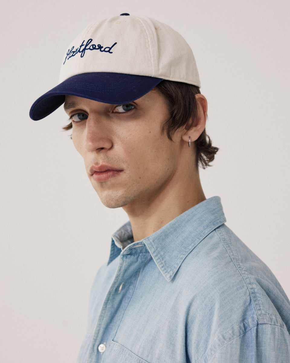 Casquette Homme en Coton Ecru & Bleu Marine Cap H - Image alternative