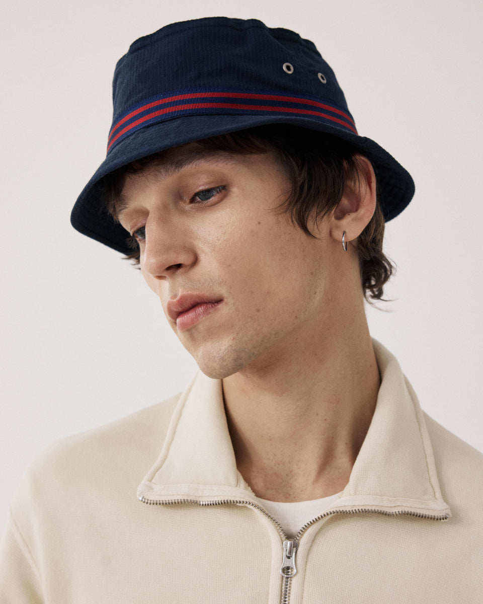 Bob Homme en Seersucker Bleu Marine - Image principale