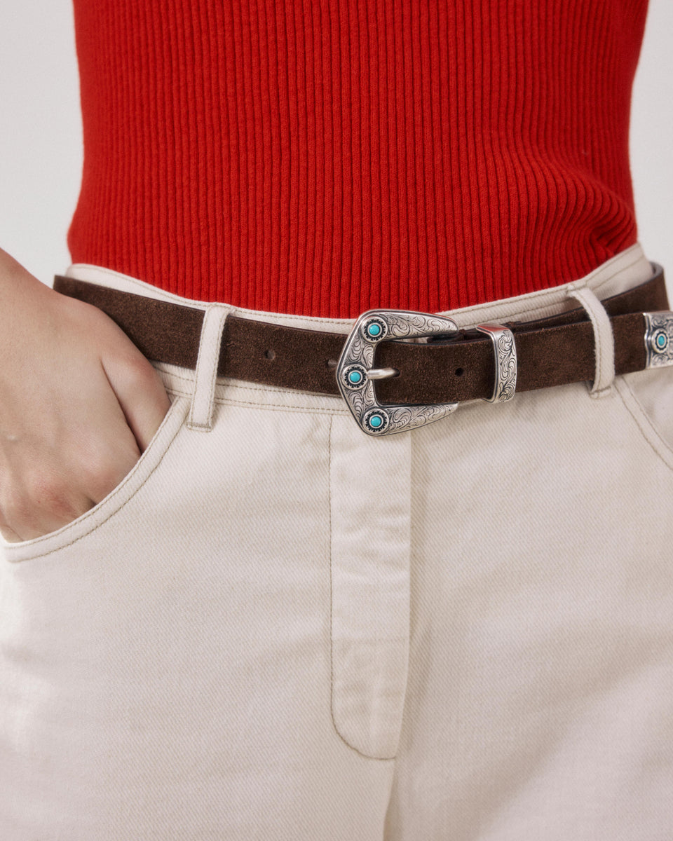 Andrew Women's Brown Leather Belt - Image alternative