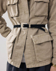 Cinturón de mujer de cuero negro Achille BFAG704-04