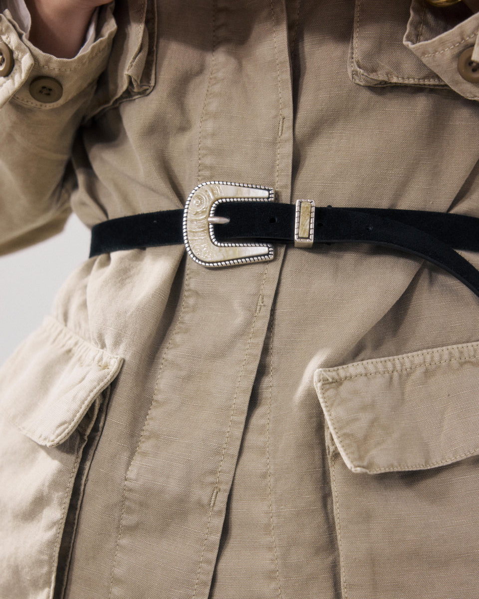 Ceinture Femme en Cuir Noir Achille - Image alternative