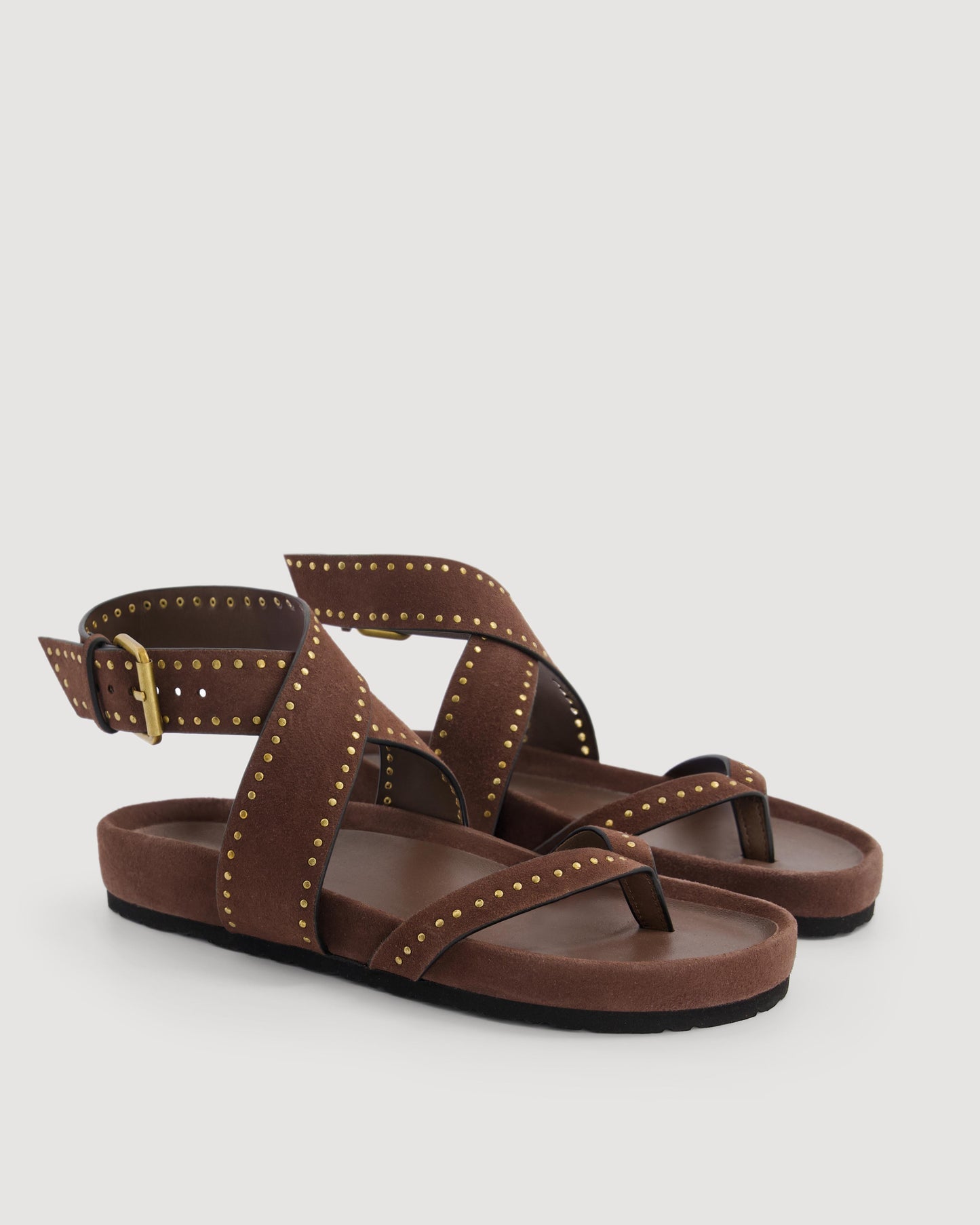 Sandales Femme en Cuir Suédé Chocolat Alba