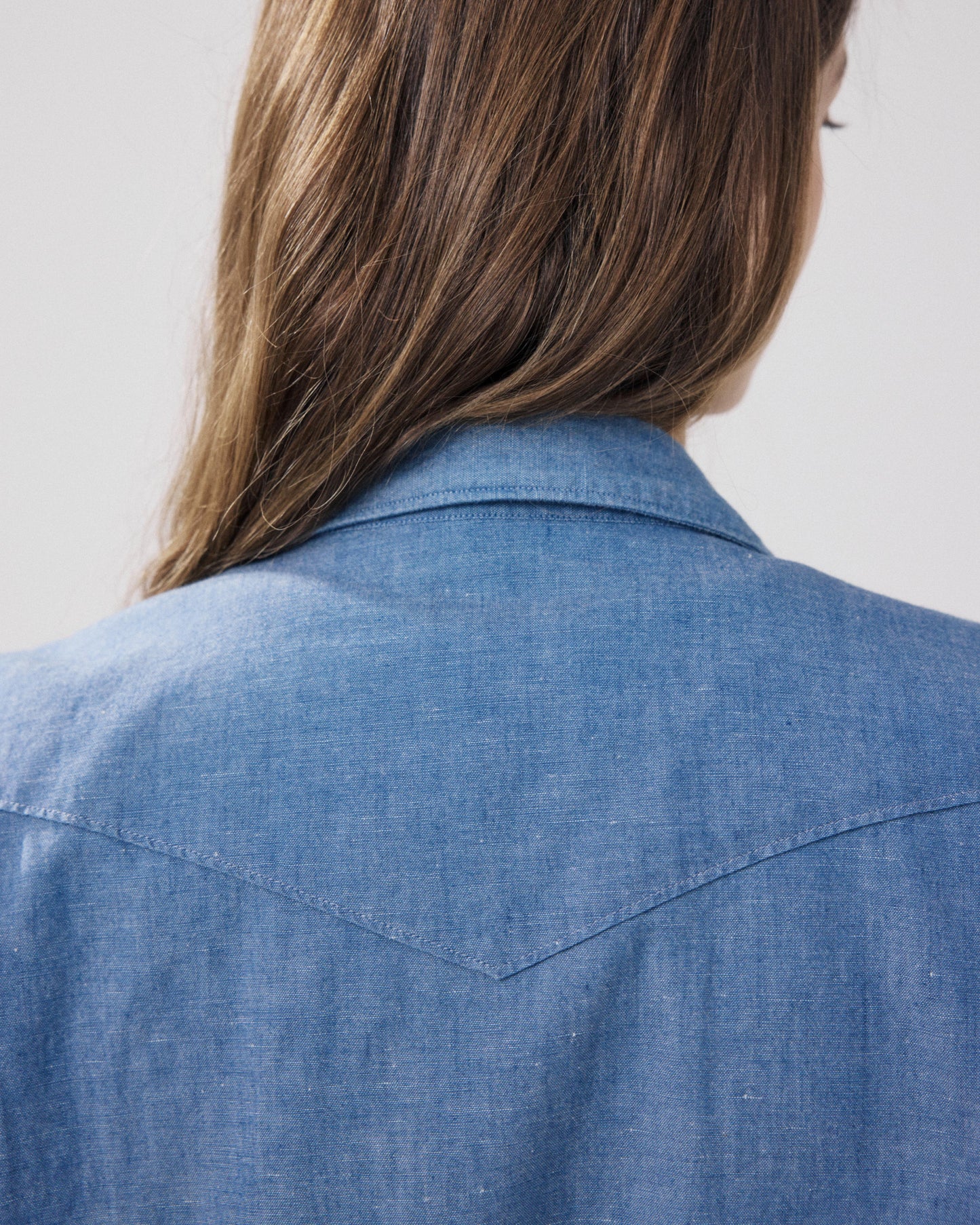 Chemise Femme en Coton & Lin Bleu Denim Cameron