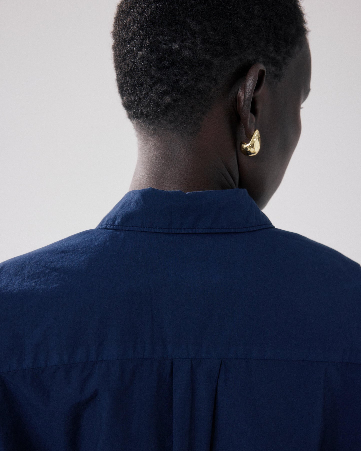 Women's Midnight Blue Striped Poplin Shirt Carlos BFCB610-43