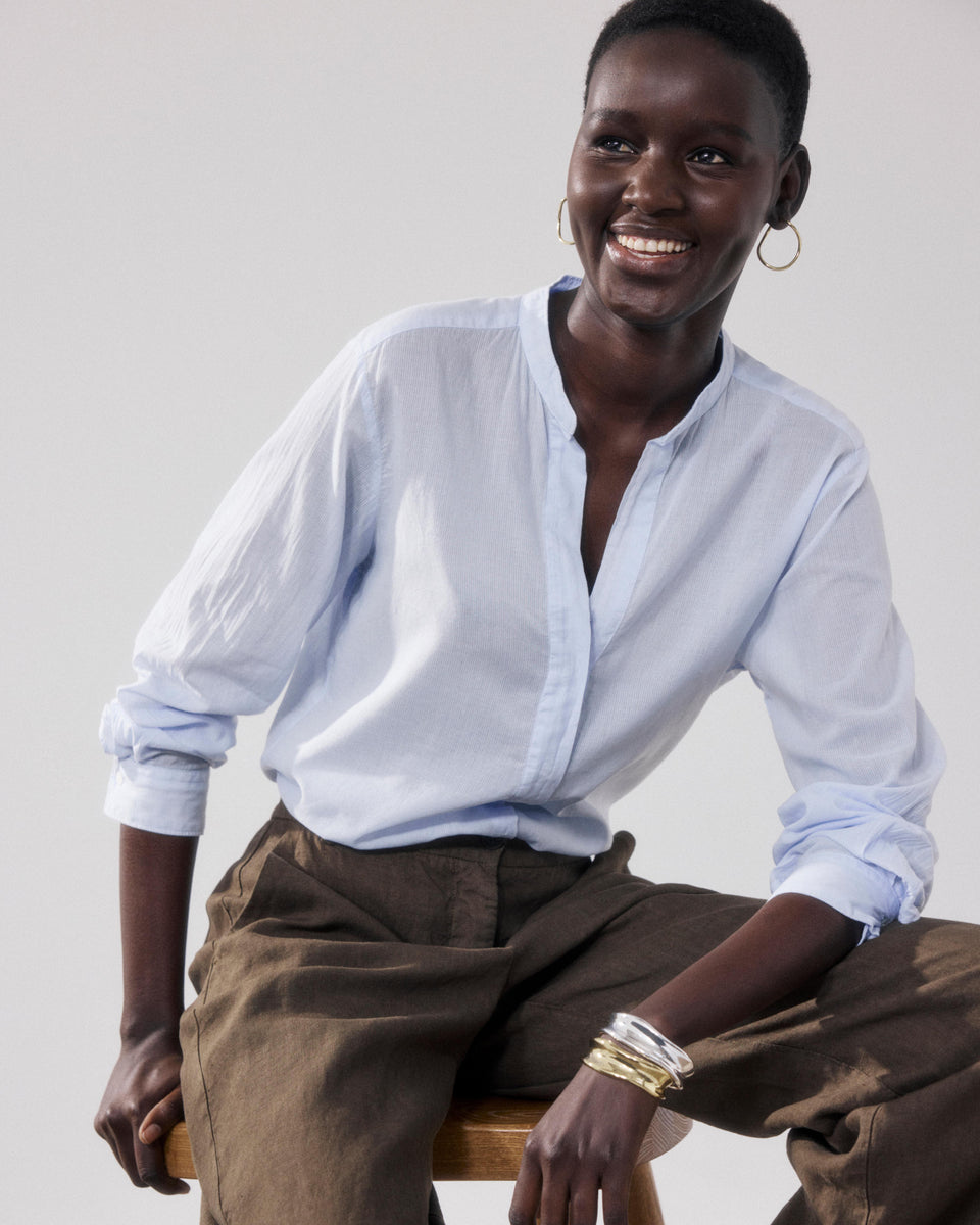 Chemise Femme en Coton Bleu Ciel Cartoon - Image principale