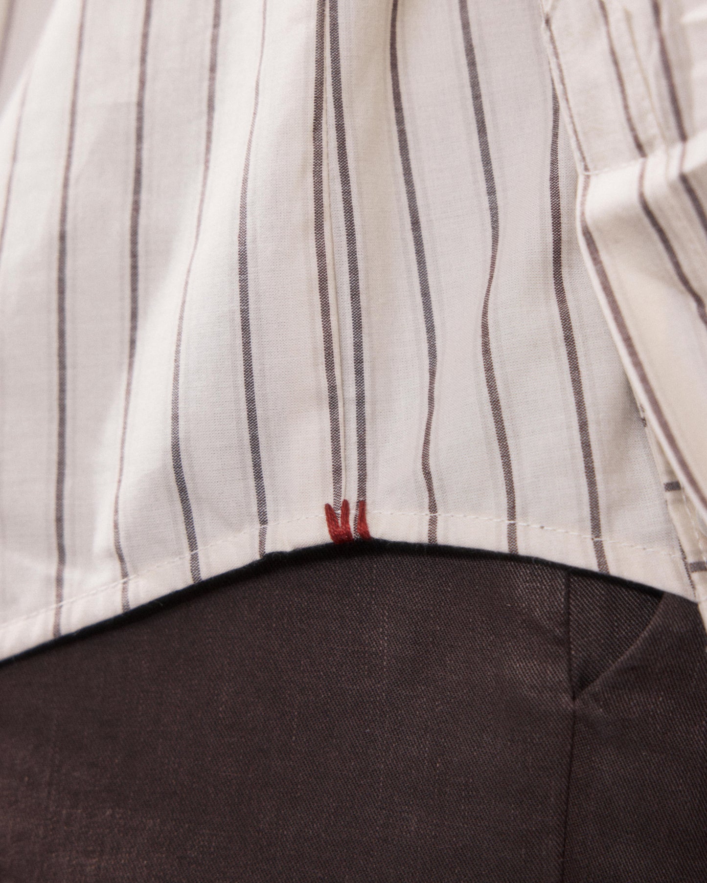 Women's Beige & Brown Striped Poplin Shirt Charlot BFCE638-01