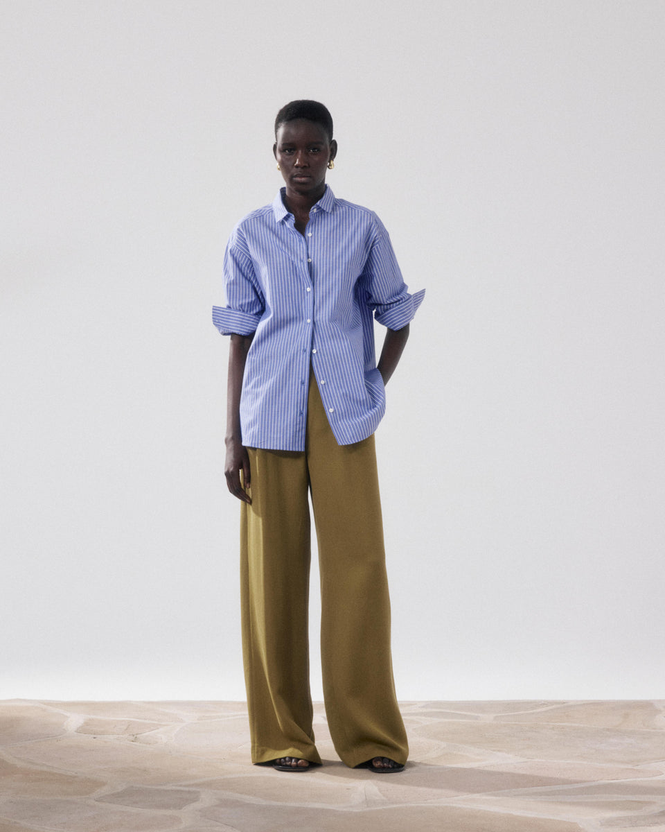 Charlot Women's Blue & White Poplin Shirt - Image alternative