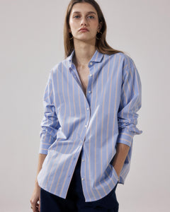 Chemise Femme en Popeline Bleu & Rouge Charlot