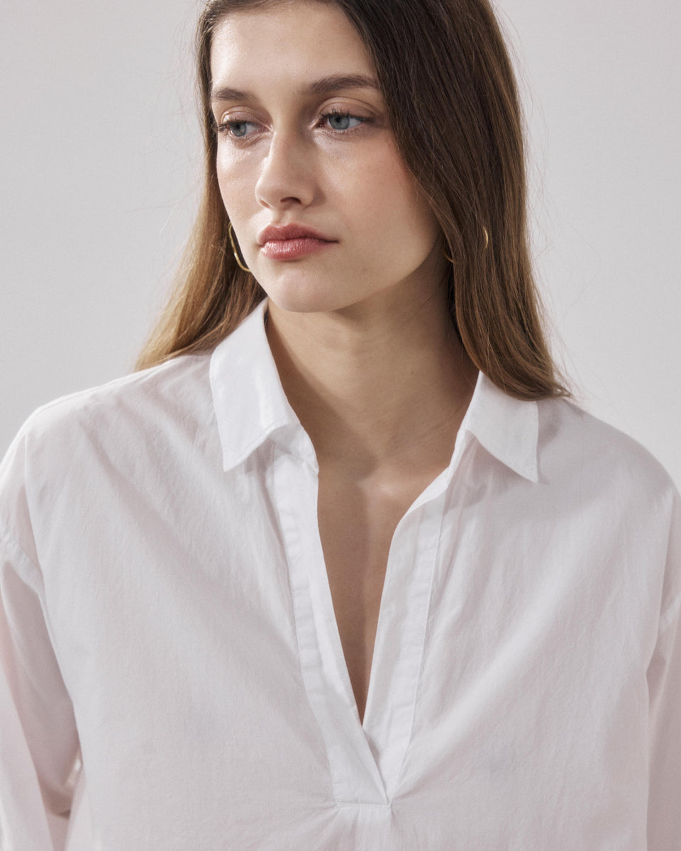 Blouse Femme en Popeline Blanc Cola - Image 3