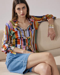 Women's Multicolor Printed Viscose Shirt Corazon BFCH620-01