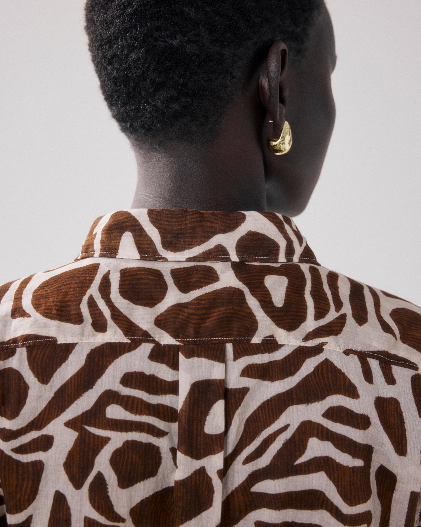 Women's Beige & Brown Printed Cotton Shirt Corazon BFCH628-01