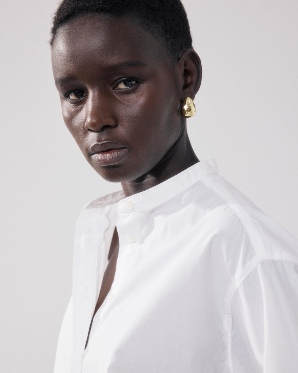 Cristal Women's White Poplin Shirt - Image alternative