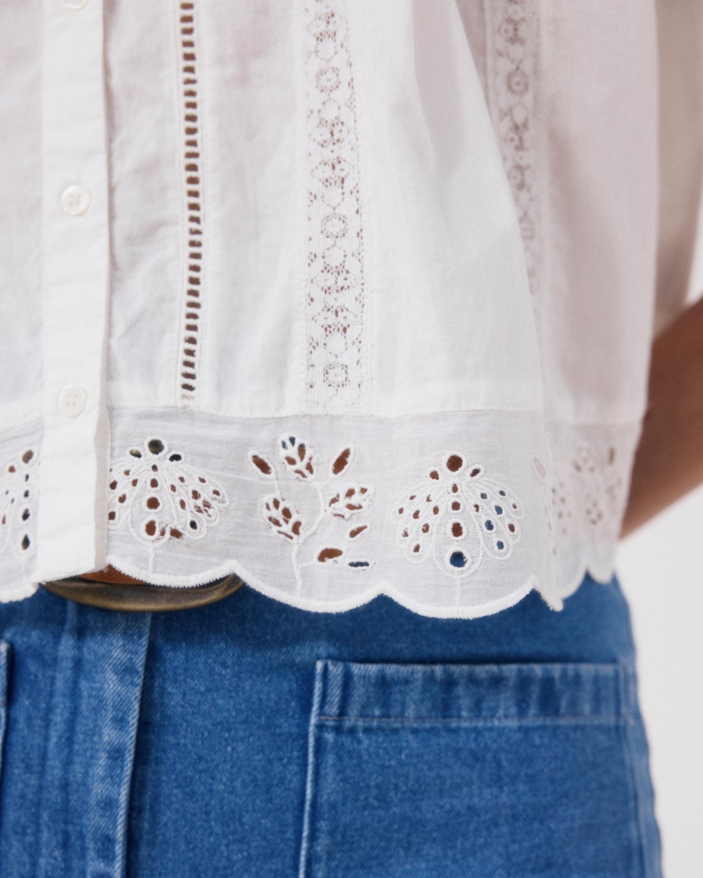 Chemise Femme en Voile De Coton Ecru Cybil