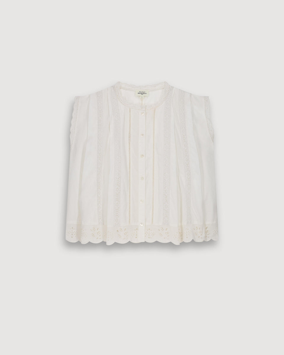 Chemise Femme en Voile De Coton Ecru Cybil - Image 3