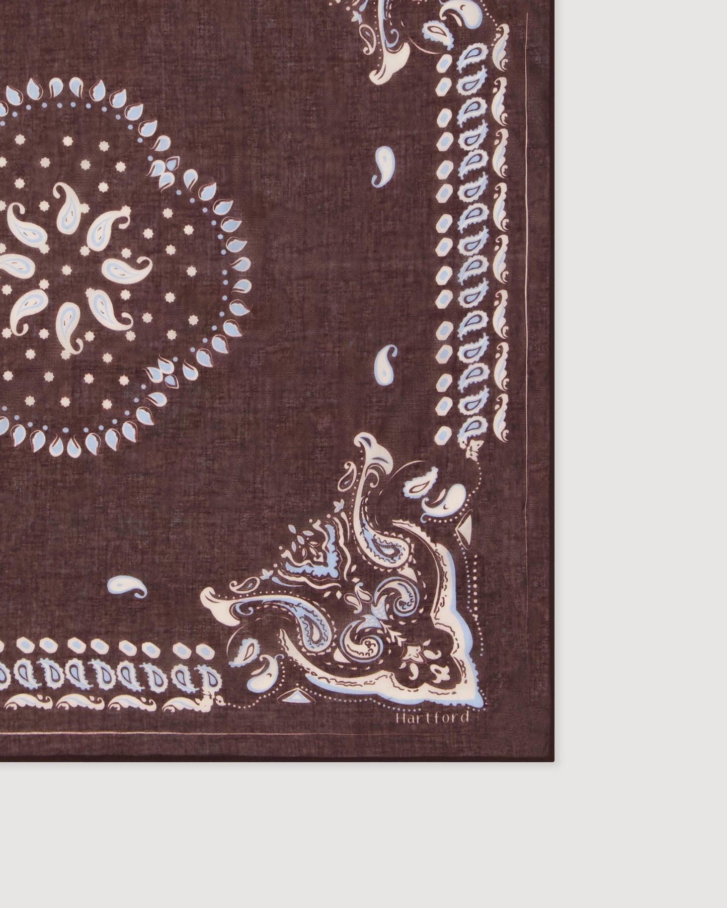 Bandana Femme en Coton Marron Paisley