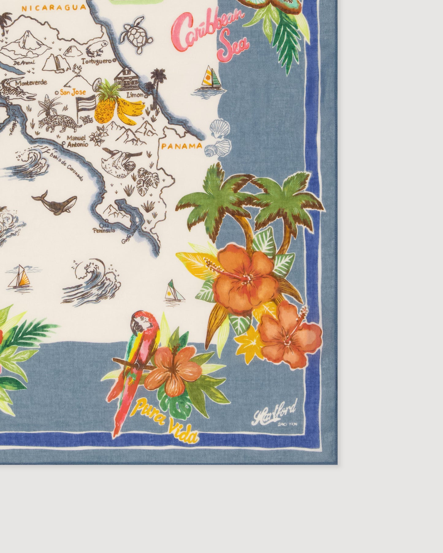 Bandana Femme en Coton Bleu Denim Costa Rica