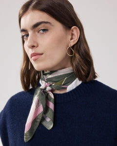 Zijde-bandana voor dames in legergroen Japan