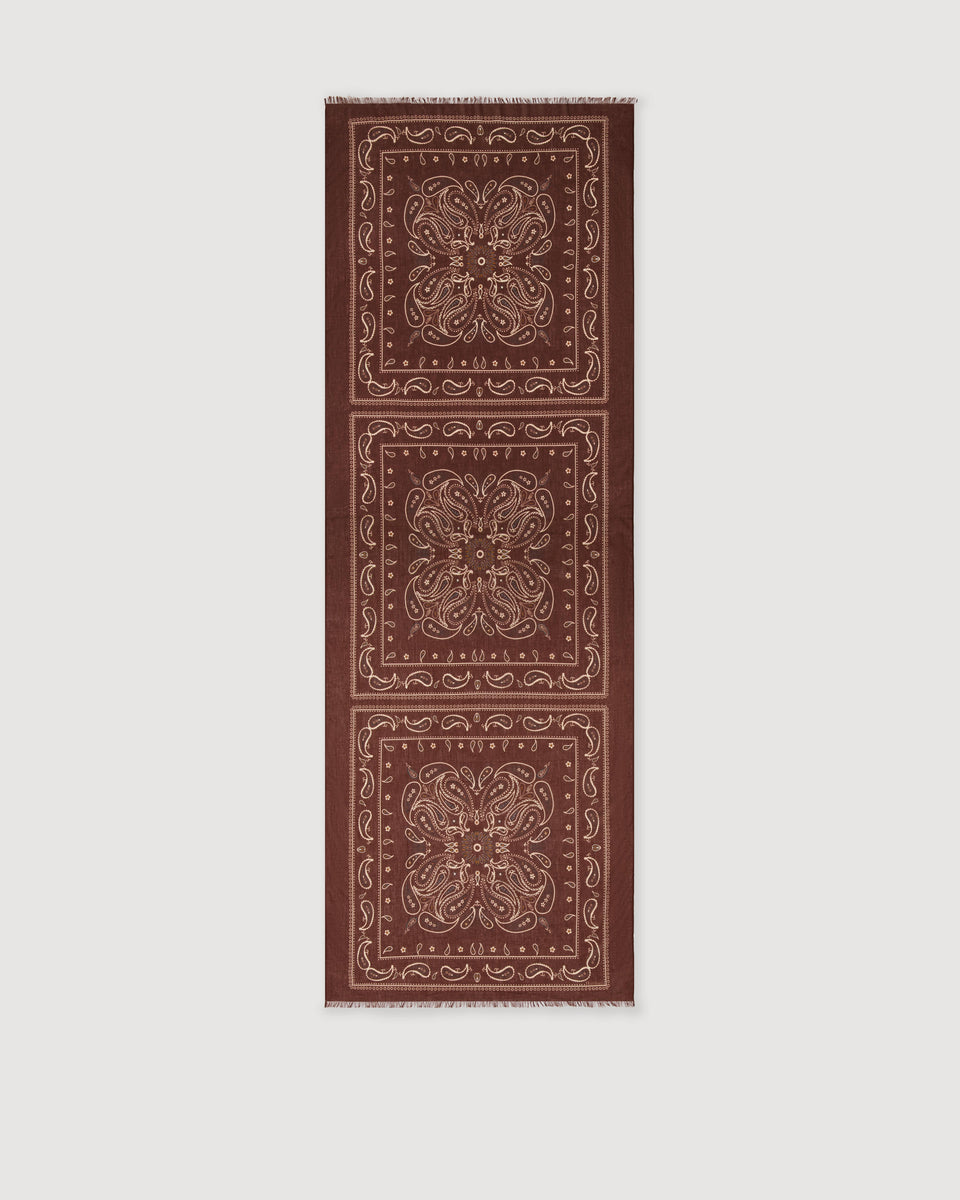 Bandana Femme en Coton Marron - Image 3