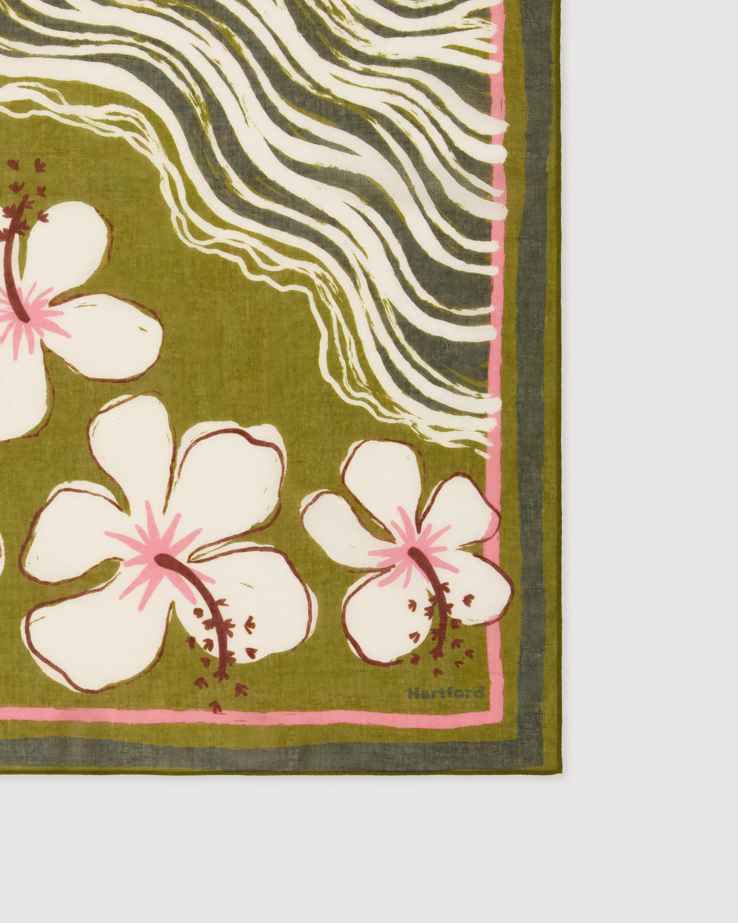 Bandana Femme en Coton Vert Hibiscus