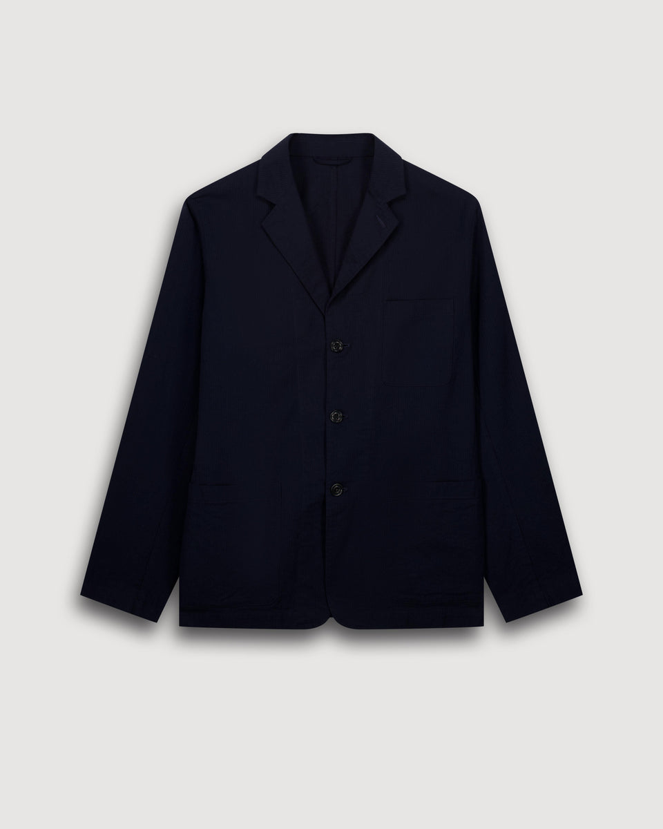 Veste Homme en Seersucker 'Canete' Marine Julian - Image 3
