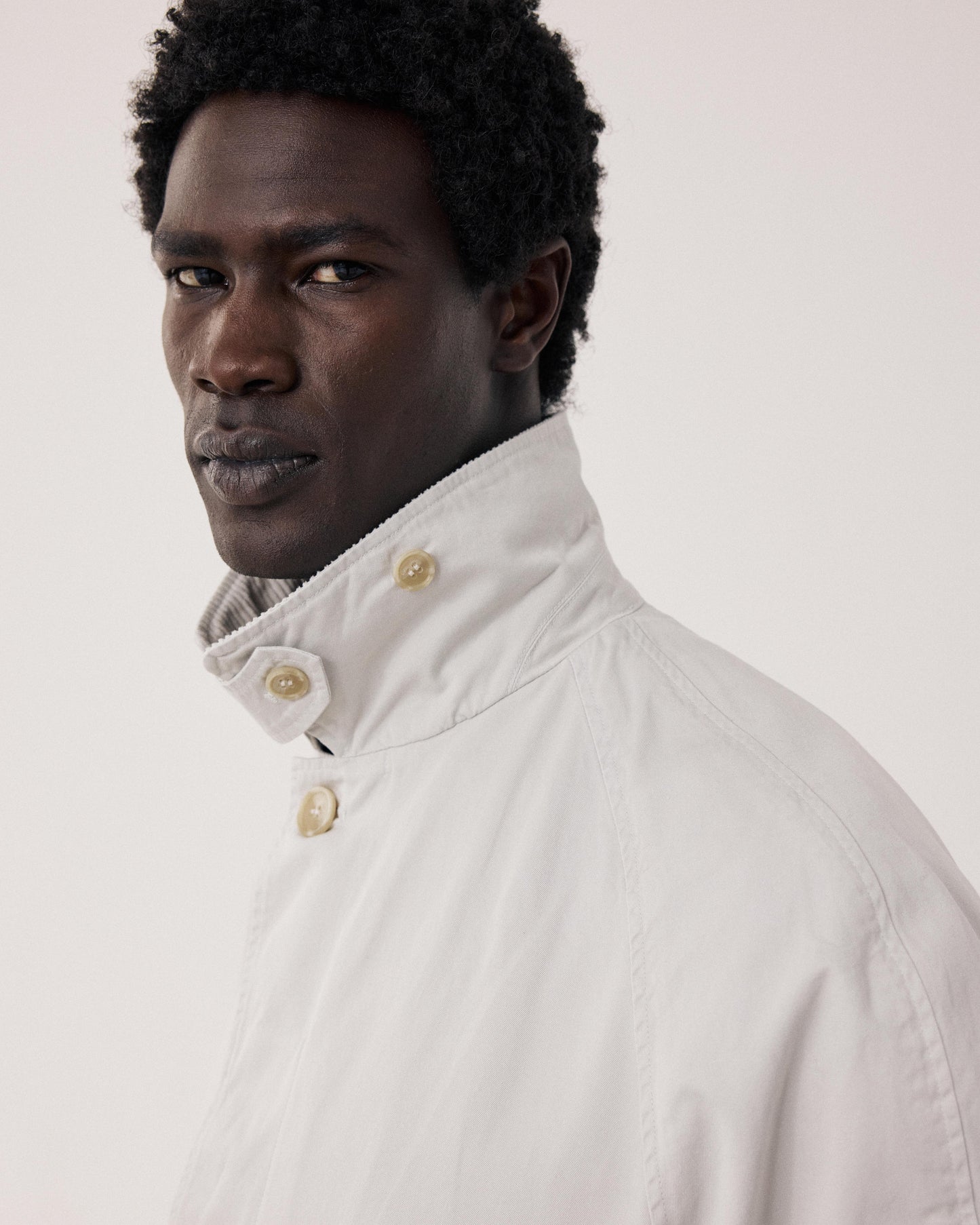 Men's Beige Cotton Gabardine Coat Cooler BFE2127-52