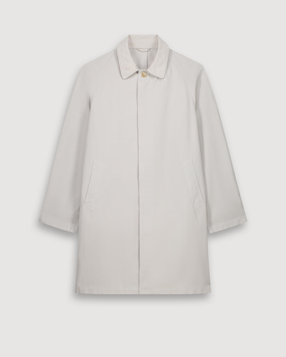 Manteau Homme en Gabardine de Coton Beige Cooler - Image 3