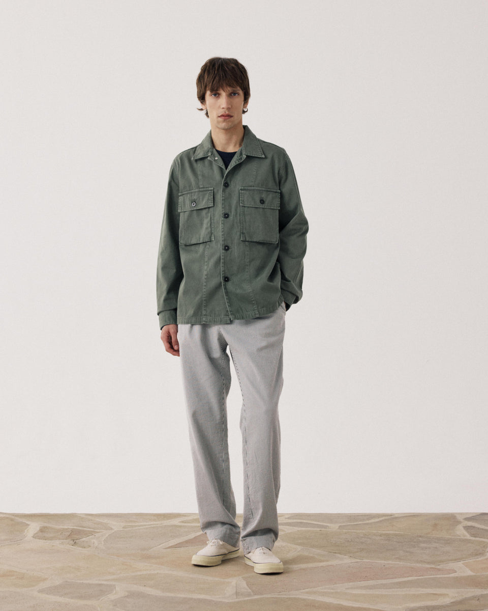 Dar Men's Military green Herringbone Cotton Jacket - Image alternative