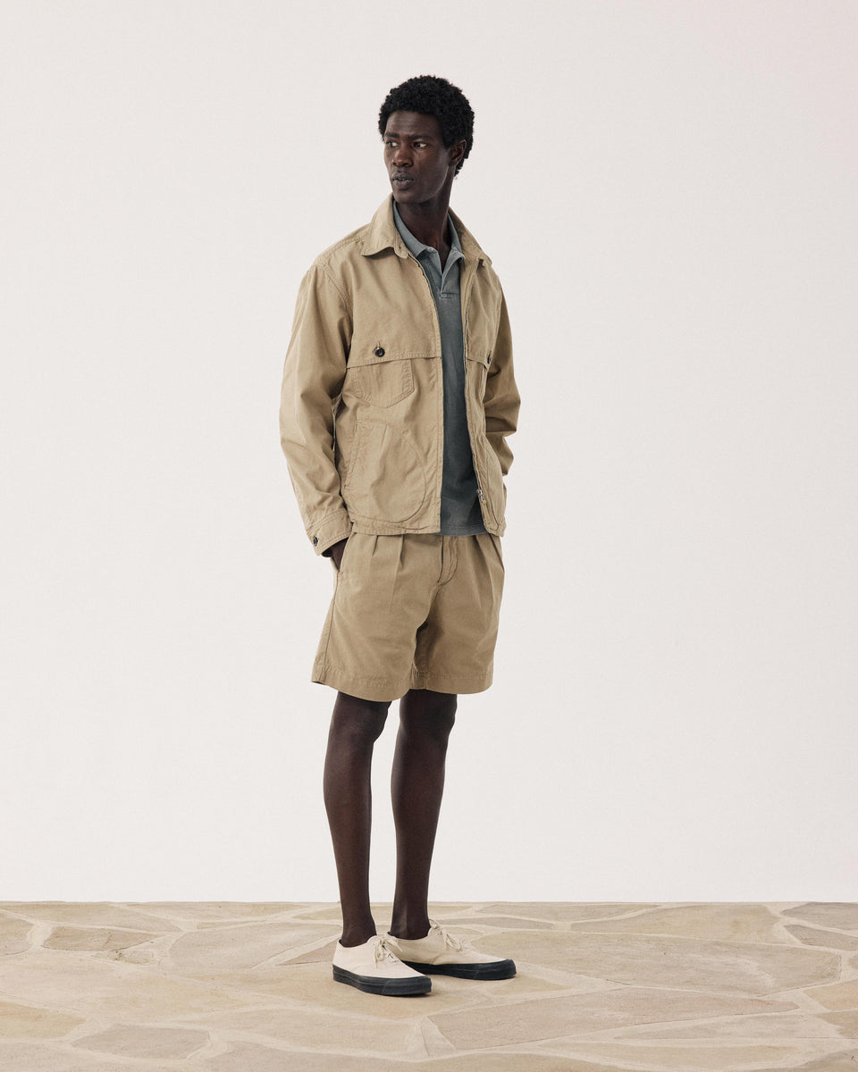 Drill Men's Beige Cotton Jacket - Image alternative