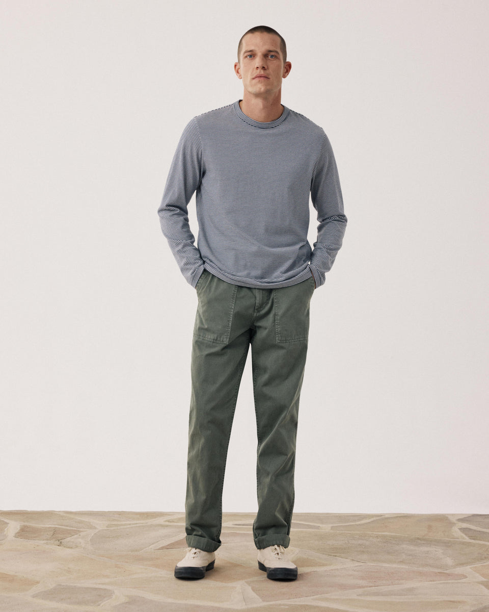 Pantalon Homme en Coton à Chevrons Vert Militaire Fatigue - Image 3