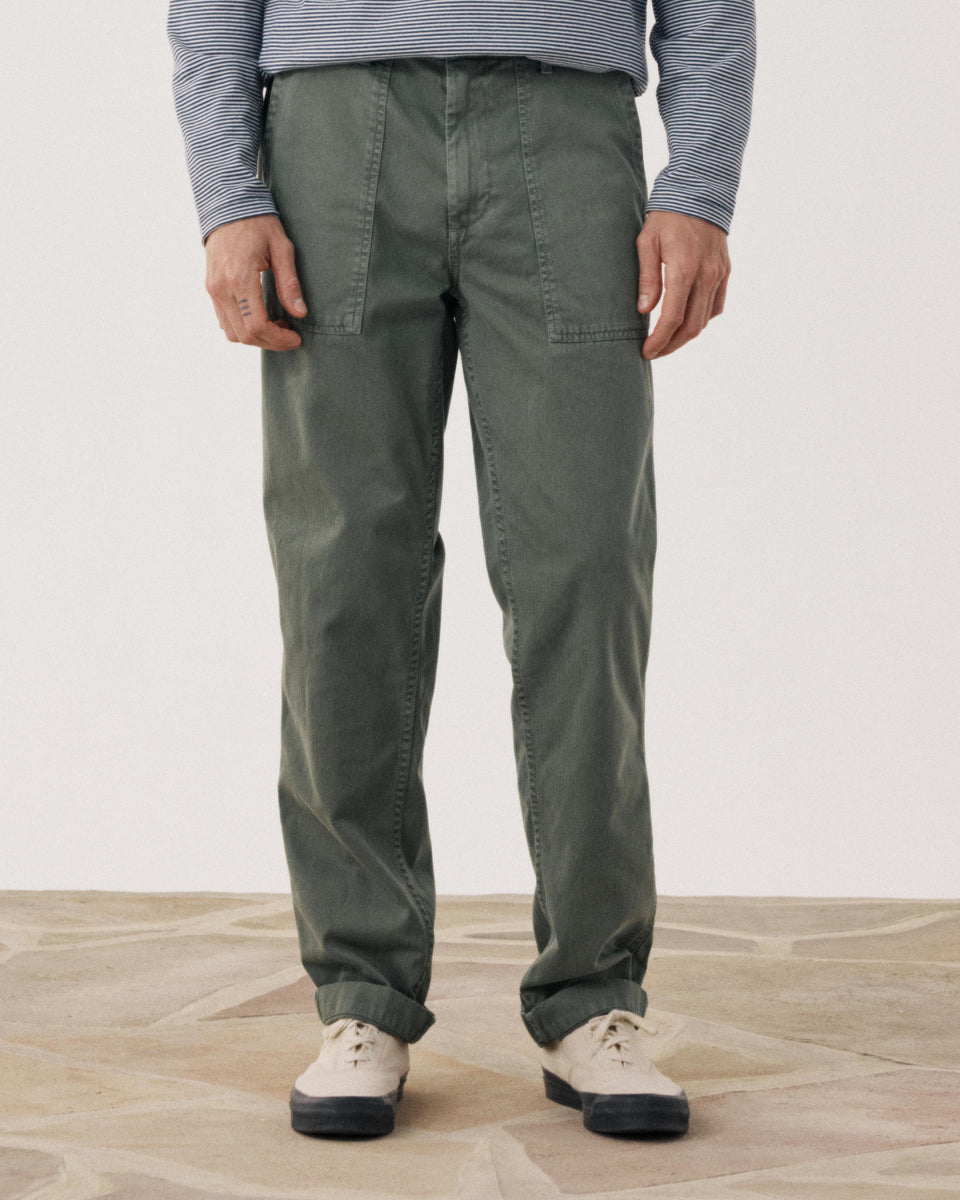 Pantalones Hombre en Algodón Espiga Verde militar Fatigue - Image alternative