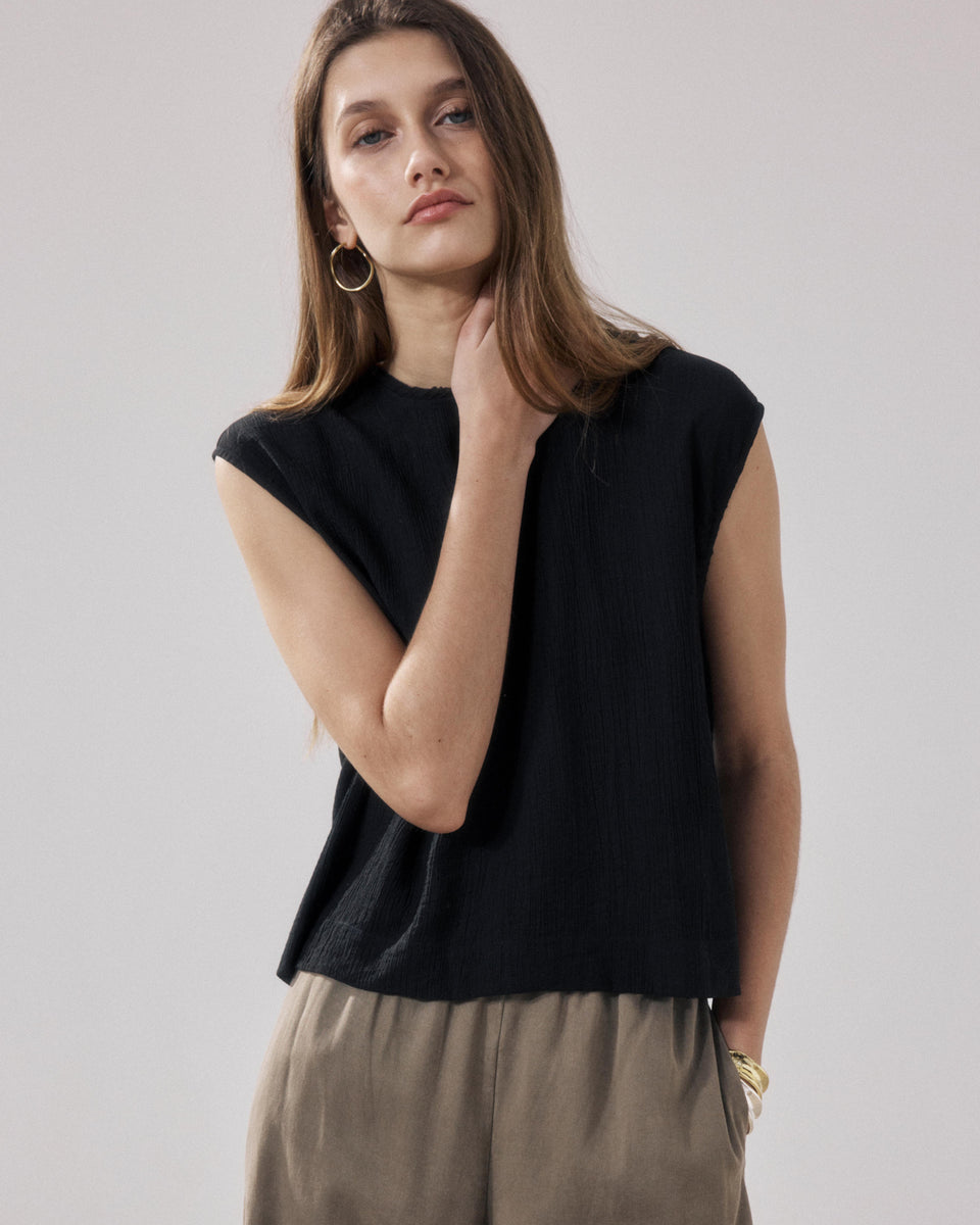 Top Mujer en Algodón Negro Howi - Image principale