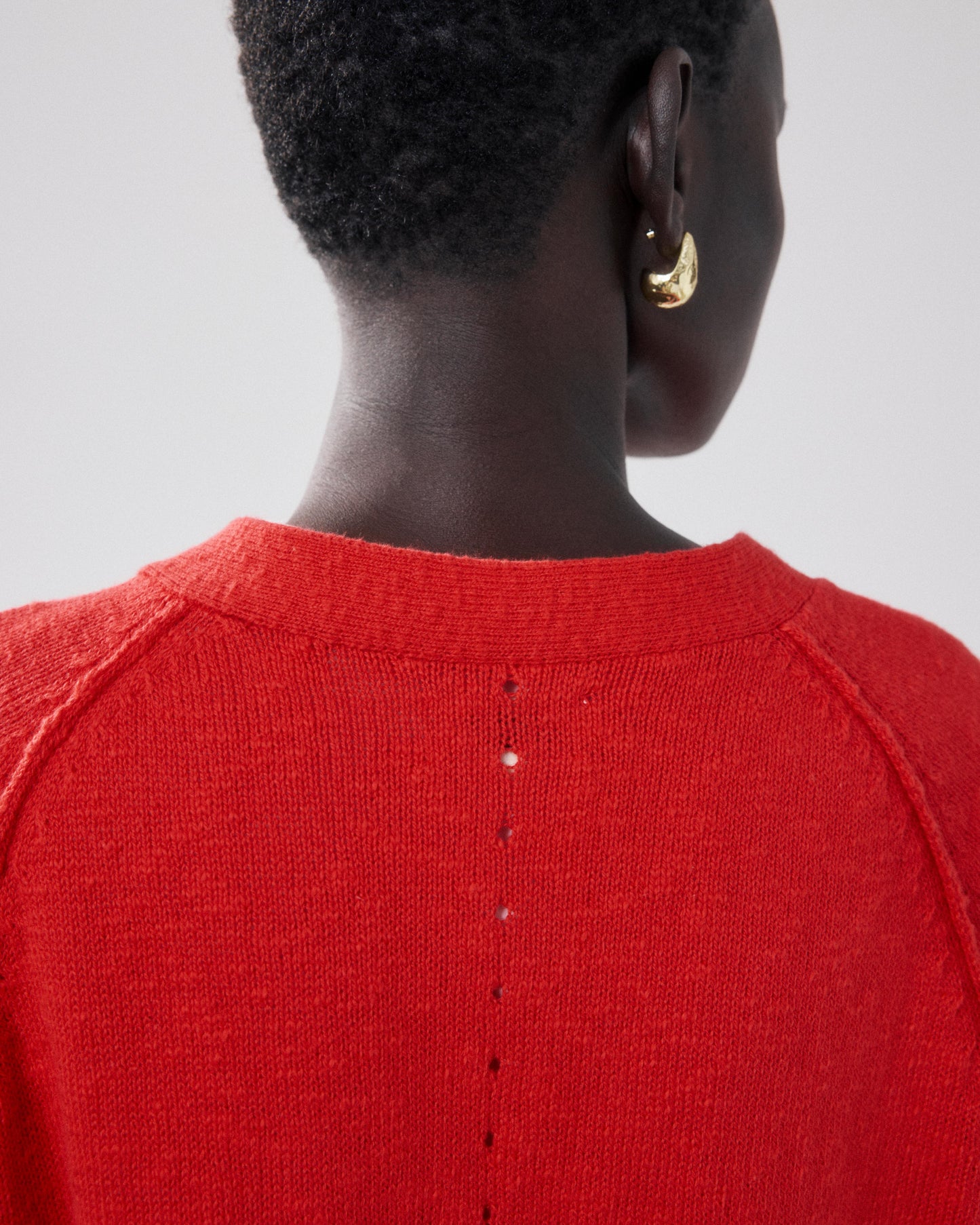 Women's Red Flamed Cotton Cardigan Montana BFMI516-04