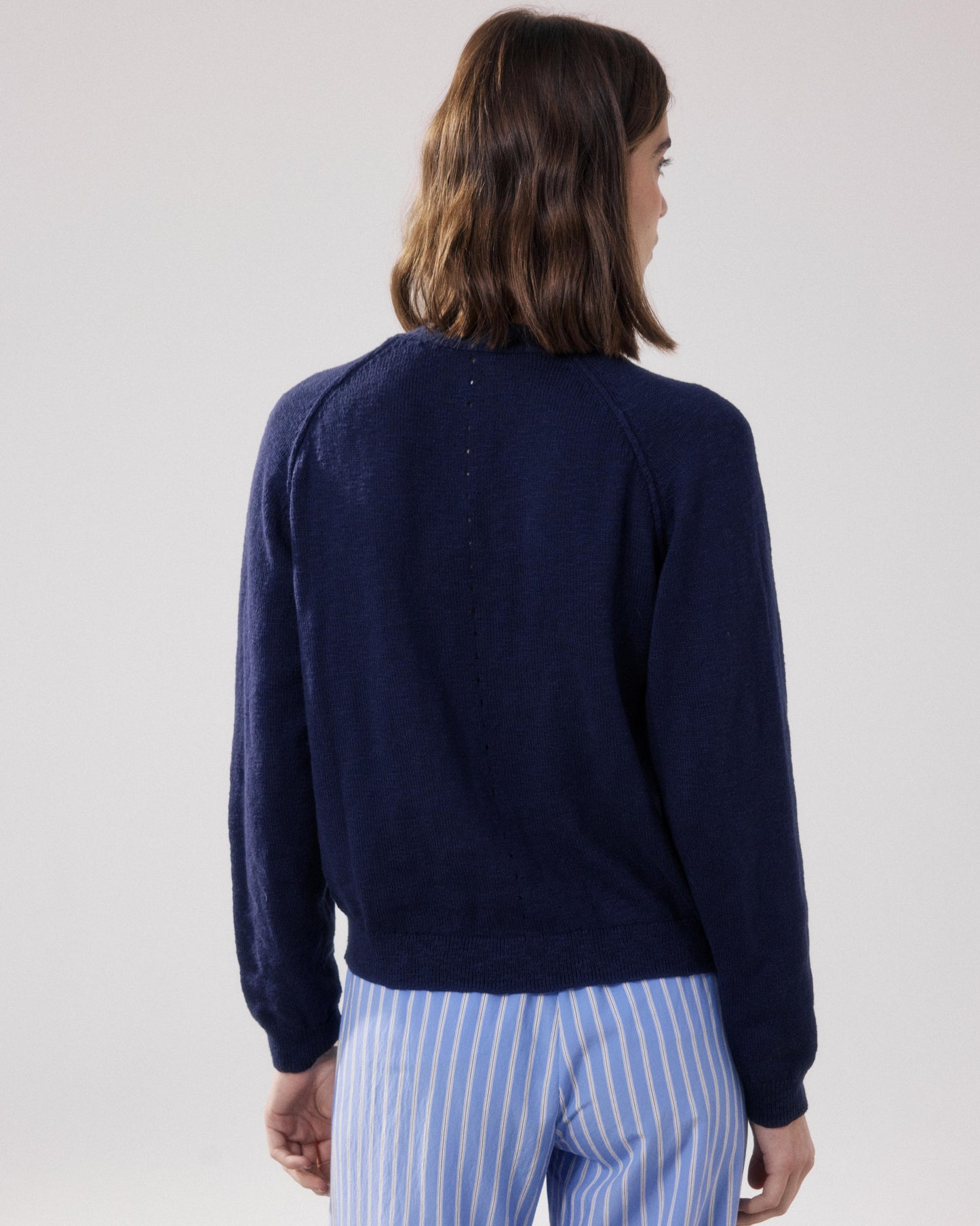 Women's Navy Blue Flamed Cotton Cardigan Montana BFMI516-05