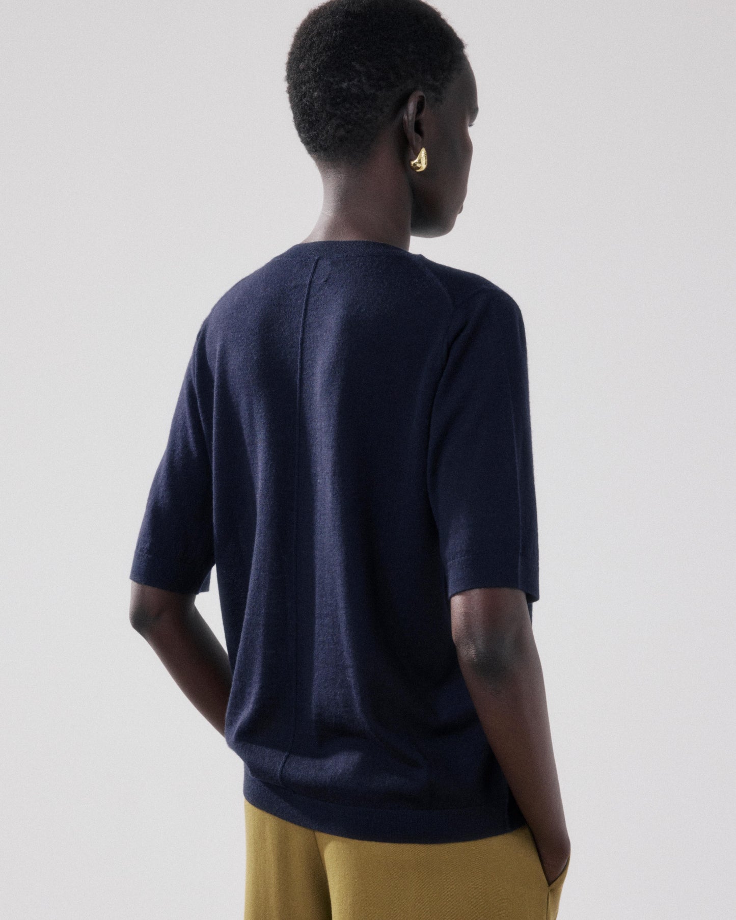 Women's Navy Blue Merino Wool Sweater Matija BFMW518-03