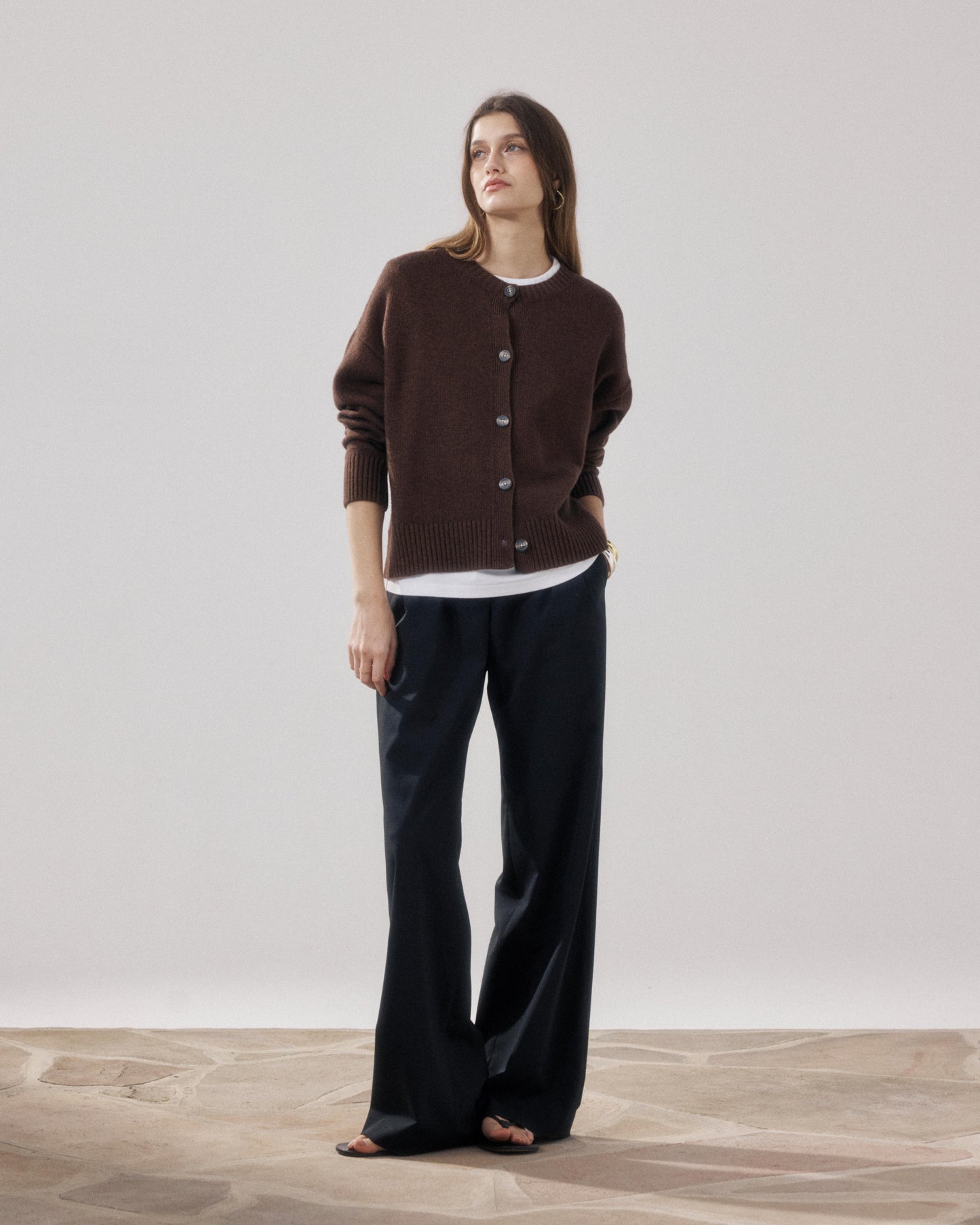 Women's Brown Wool & Cashmere Sweater Mesmine BFMZ519-02